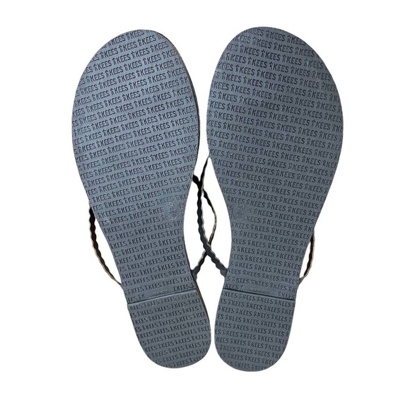 Tkees Sandal Flip Flops Studio Scalloped Leather Trim Cushioned Black Women 11 - Picture 10 of 10